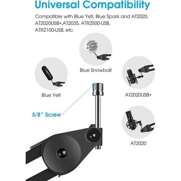 Microphone Arm Stand Adjustable Suspension Boom Scissor Arm Stand Heavy Duty Mic - Picture 7 of 7